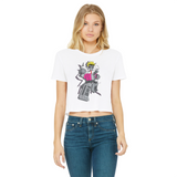 "ROBOT LOVER" (Colour) Classic Women's Cropped Raw Edge T-Shirt