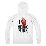 "I Love Neurofunk" Premium Adult Zip Hoodie (With Back Print)