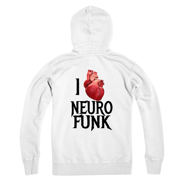 "I Love Neurofunk" Premium Adult Zip Hoodie (With Back Print)