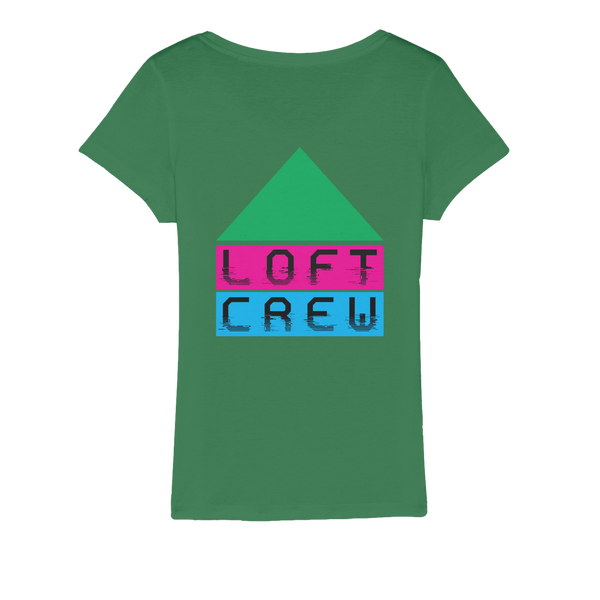 Loft Crew Logo 1 (Front & Back Print) - Organic Jersey Womens T-Shirt