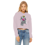 "ROBOT LOVER" (Colour) Ladies Cropped Raw Edge Hoodie
