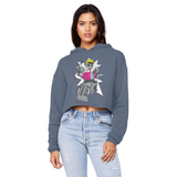 "ROBOT LOVER" (Colour) Unisex Cropped Raw Edge Boyfriend Hoodie