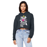 "ROBOT LOVER" (Colour) Unisex Cropped Raw Edge Boyfriend Hoodie