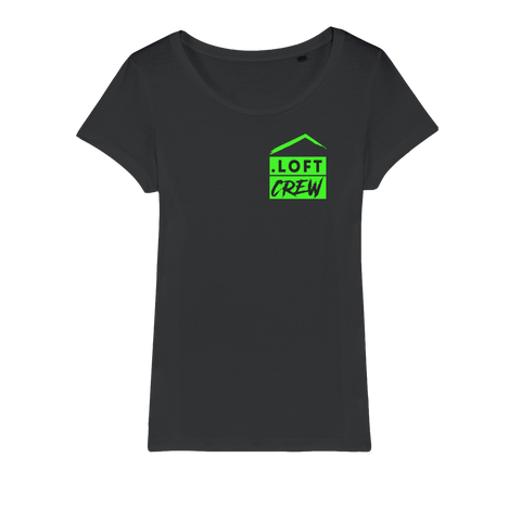 Loft Crew (Green) (Front & Back Print) - Organic Jersey Womens T-Shirt