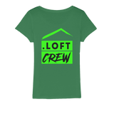 Loft Crew (Green) (Front & Back Print) - Organic Jersey Womens T-Shirt