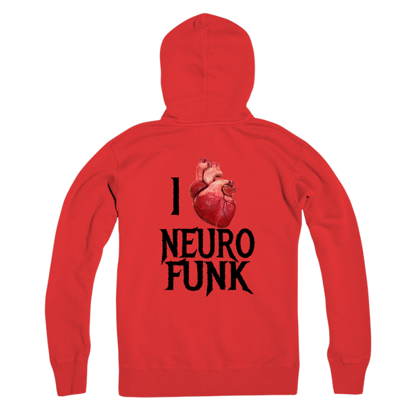 "I Love Neurofunk" Premium Adult Zip Hoodie (With Back Print)