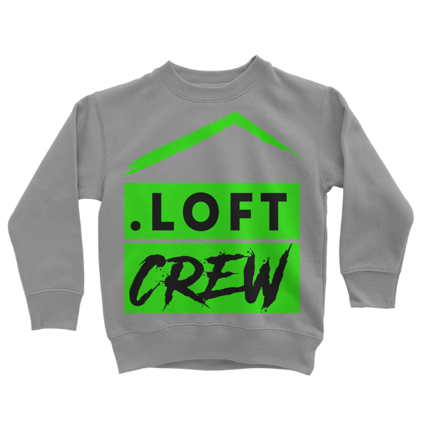 Loft Crew (Green Logo) - Classic Kids Sweatshirt