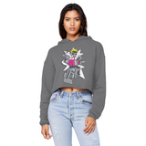 "ROBOT LOVER" (Colour) Unisex Cropped Raw Edge Boyfriend Hoodie