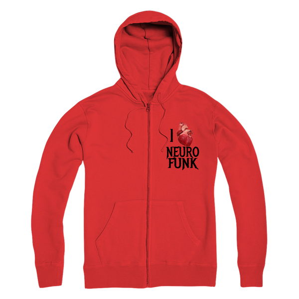 "I Love Neurofunk" Premium Adult Zip Hoodie (With Back Print)