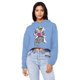"ROBOT LOVER" (Colour) Unisex Cropped Raw Edge Boyfriend Hoodie