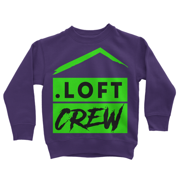Loft Crew (Green Logo) - Classic Kids Sweatshirt