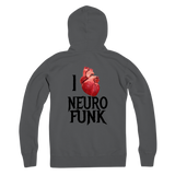 "I Love Neurofunk" Premium Adult Zip Hoodie (With Back Print)