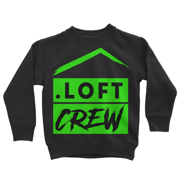 Loft Crew (Green Logo) - Classic Kids Sweatshirt