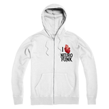 "I Love Neurofunk" Premium Adult Zip Hoodie (With Back Print)