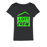 Loft Crew (Green) (Front & Back Print) - Organic Jersey Womens T-Shirt