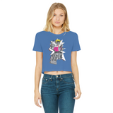 "ROBOT LOVER" (Colour) Classic Women's Cropped Raw Edge T-Shirt