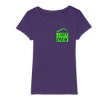 Loft Crew (Green) (Front & Back Print) - Organic Jersey Womens T-Shirt