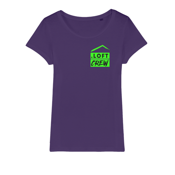 Loft Crew (Green) (Front & Back Print) - Organic Jersey Womens T-Shirt