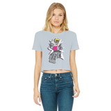 "ROBOT LOVER" (Colour) Classic Women's Cropped Raw Edge T-Shirt