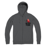 "I Love Neurofunk" Premium Adult Zip Hoodie (With Back Print)