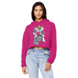 "ROBOT LOVER" (Colour) Unisex Cropped Raw Edge Boyfriend Hoodie