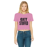 GET STUFFED Classic Women's Cropped Raw Edge T-Shirt