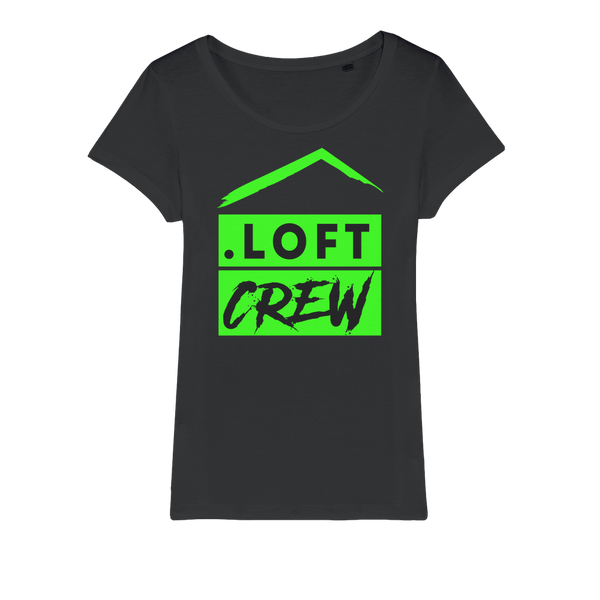 Loft Crew (Green Logo) - Organic Jersey Womens T-Shirt
