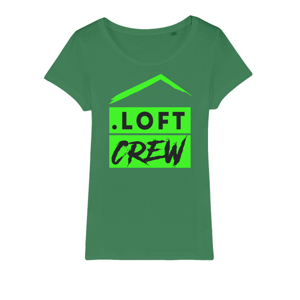 Loft Crew (Green Logo) - Organic Jersey Womens T-Shirt