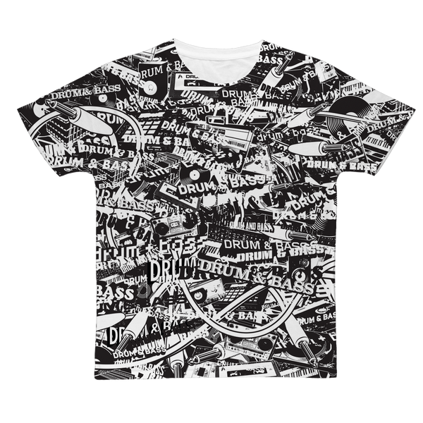 "DRUM & BASS" Collage ﻿All-Over Print T-Shirt