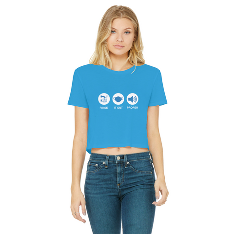 Rinse It Out Proper Classic Women's Cropped Raw Edge T-Shirt