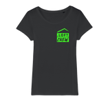 Loft Crew (Green) (Front & Back Print) - Organic Jersey Womens T-Shirt