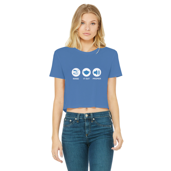 Rinse It Out Proper Classic Women's Cropped Raw Edge T-Shirt