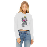 "ROBOT LOVER" (Colour) Ladies Cropped Raw Edge Hoodie