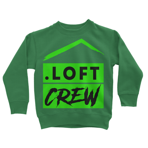 Loft Crew (Green Logo) - Classic Kids Sweatshirt