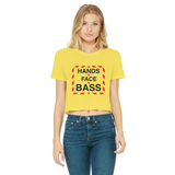 Hands-Face-Bass Classic Women's Cropped Raw Edge T-Shirt