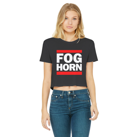 FOG HORN Classic Women's Cropped Raw Edge T-Shirt