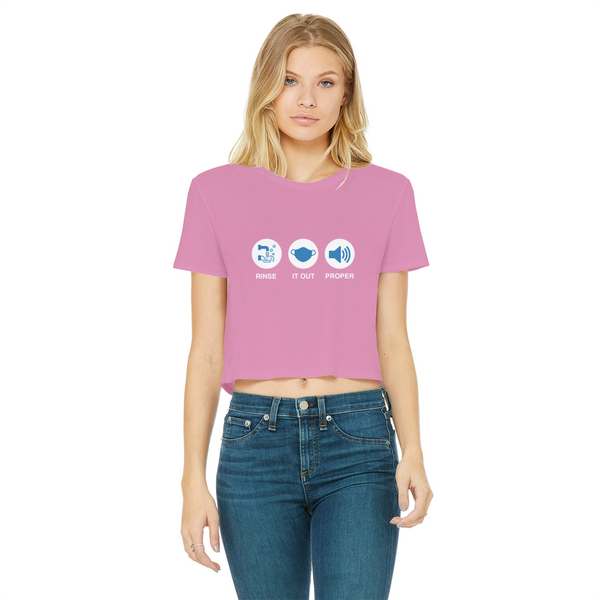 Rinse It Out Proper Classic Women's Cropped Raw Edge T-Shirt