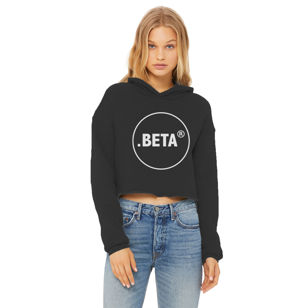 BETA Ladies Cropped Raw Edge Hoodie Beta Recordings