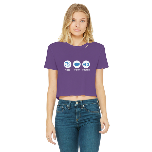 Rinse It Out Proper Classic Women's Cropped Raw Edge T-Shirt