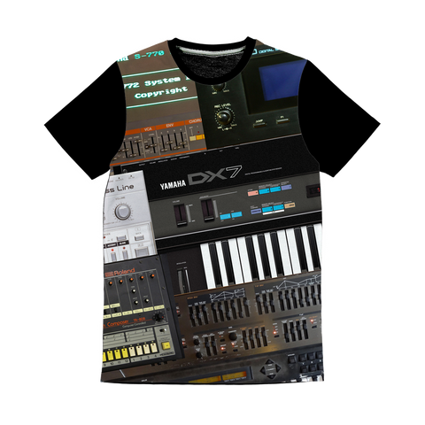 Vintage Synth ﻿All-over Print Panel T-Shirt